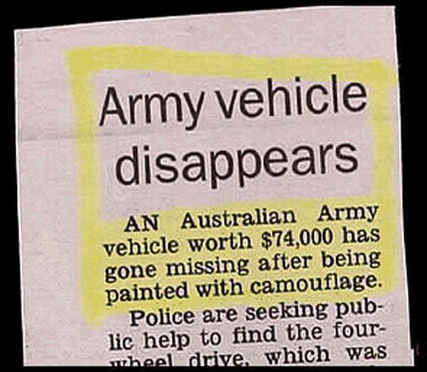 Army Vehicle Missing