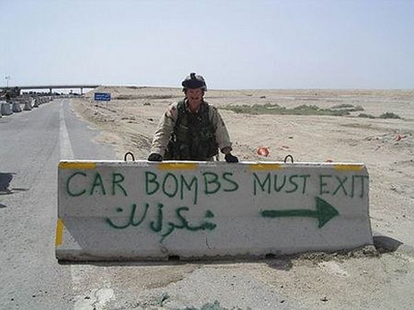 Car Bombs Road Sign