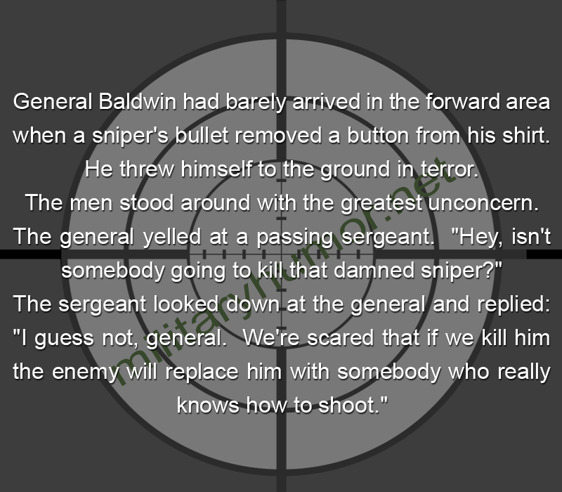 General Baldwin Had Barely Arrived In The Forward Area