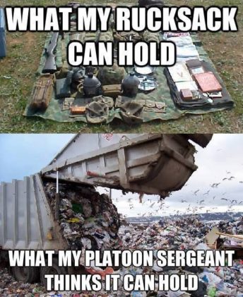 What My Rucksack Can Hold - Military Humor