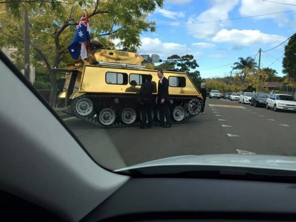 Nothing to see here, Just a golden Australian wedding tank - Military humor