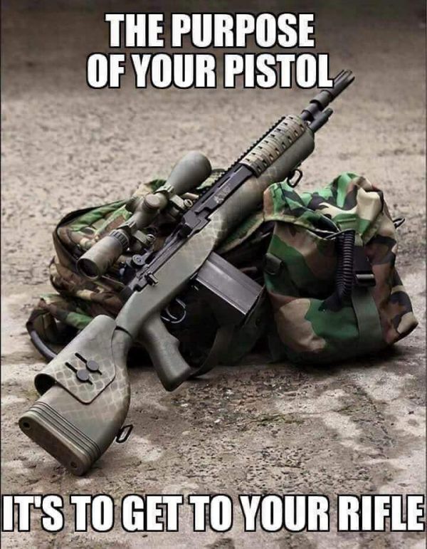The Purpose Of Your Pistol - Military humor