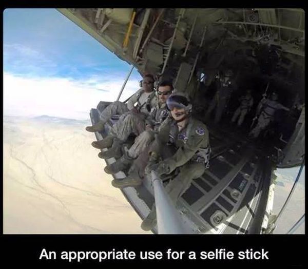 An Appropriate Use For A Selfie Stick - Military humor