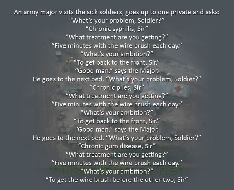 An Army Major Visits The Sick Soldiers…