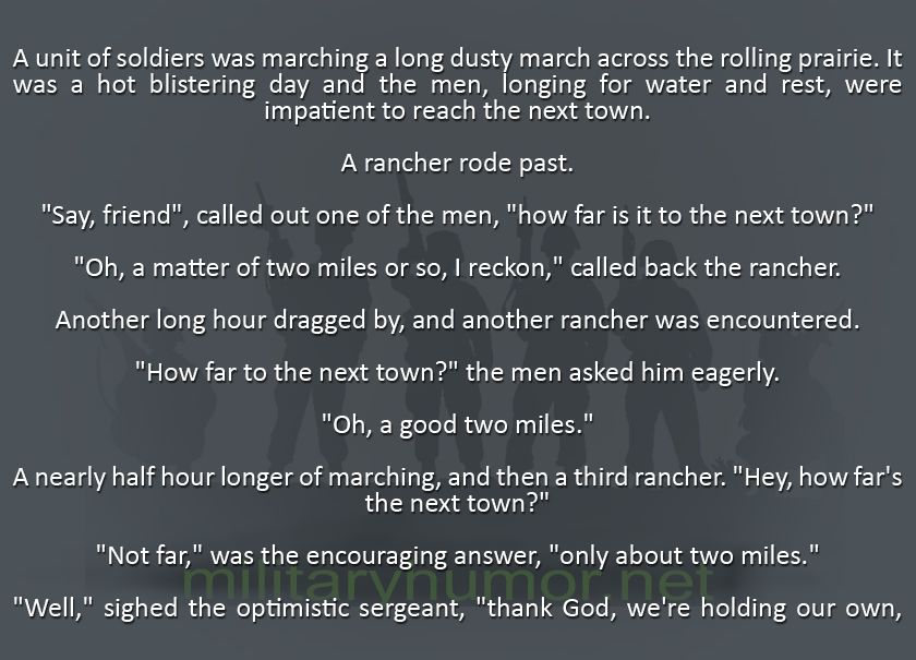 How Far To The Town? - Military humor