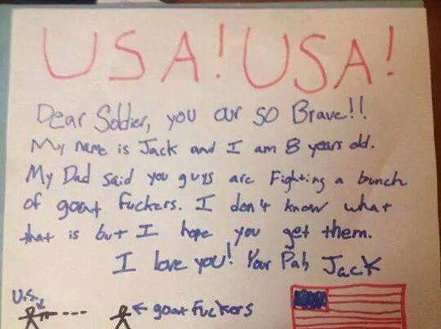Five Hilarious Letters From Kids To Soldiers